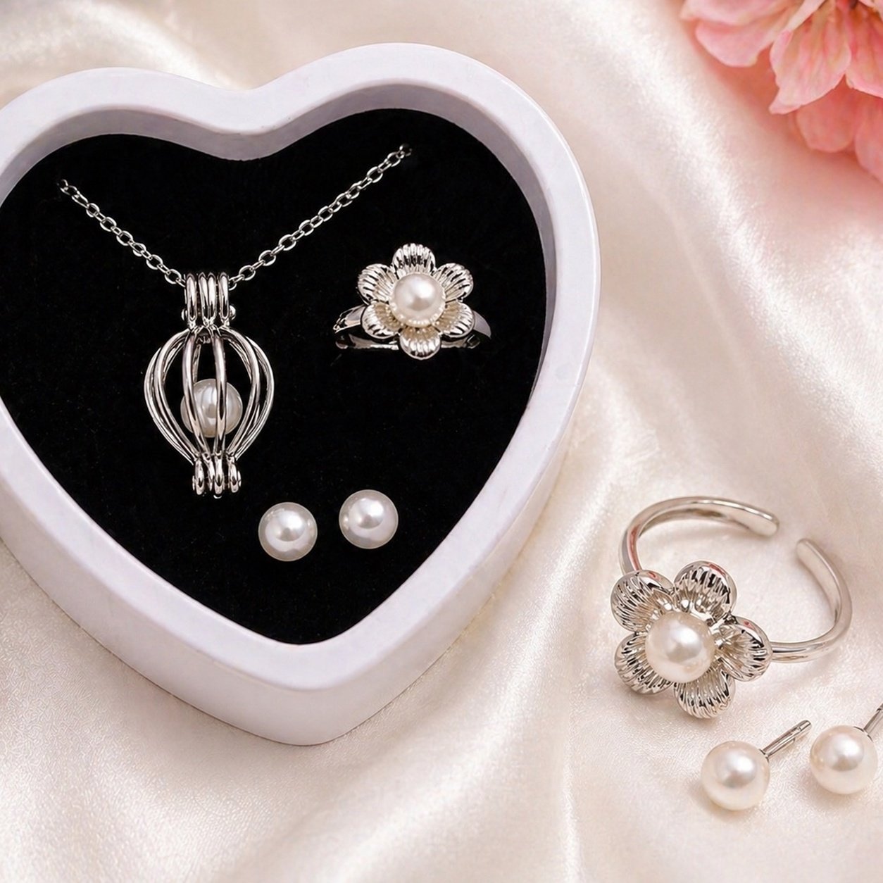 love pearl necklace gift set with wish shell & tin box love pearl necklace gift set with wish shell & tin box
