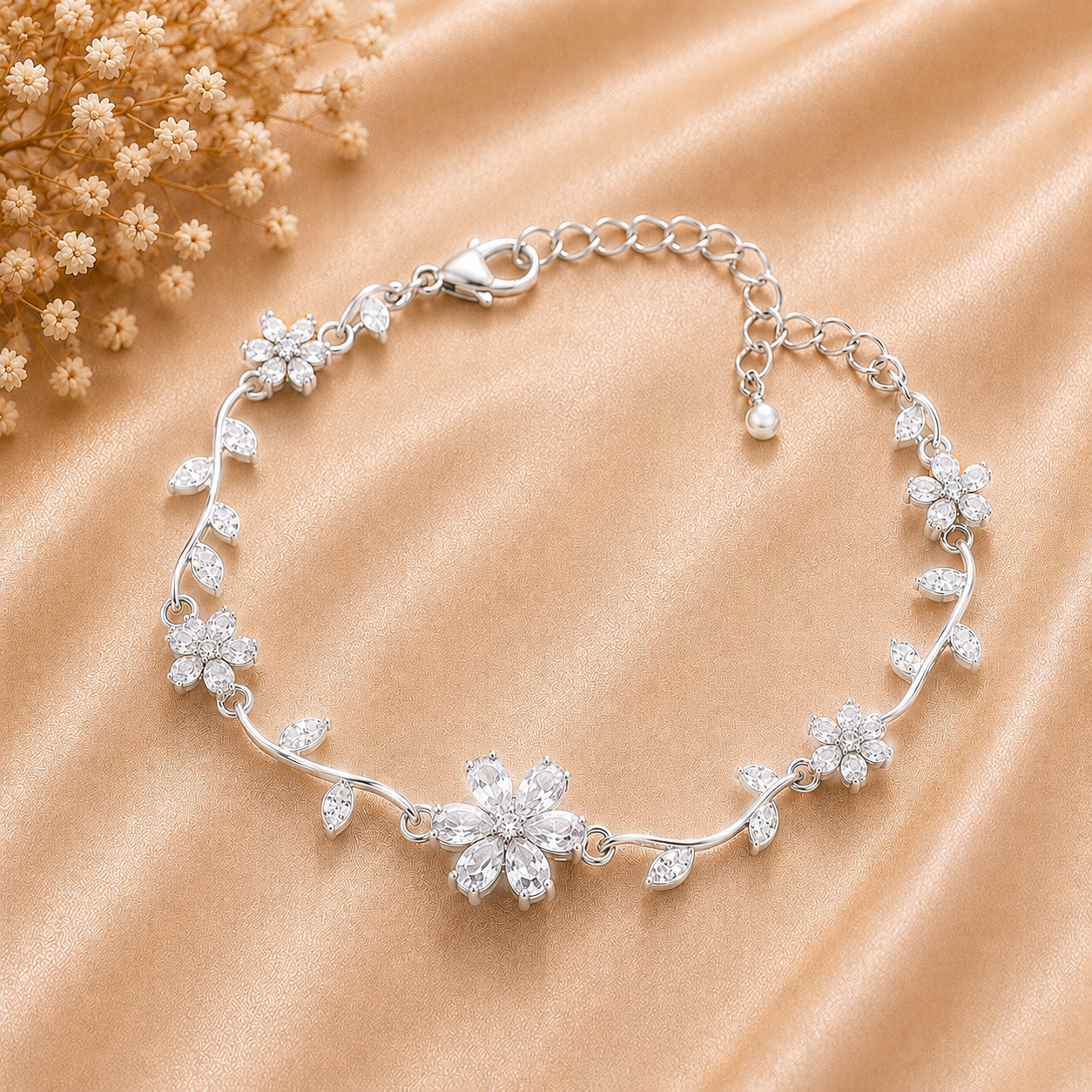 elegant floral crystal bracelet elegant floral crystal bracelet