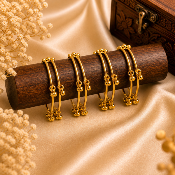 Home gold plated traditional kada bangles(set of 8)