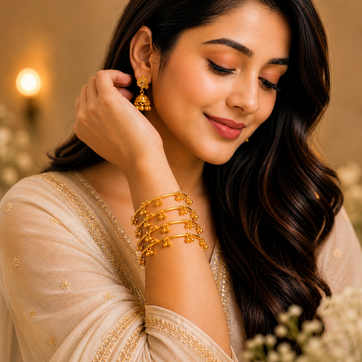 gold plated traditional kada bangles(set of 8) gold plated traditional kada bangles(set of 8)