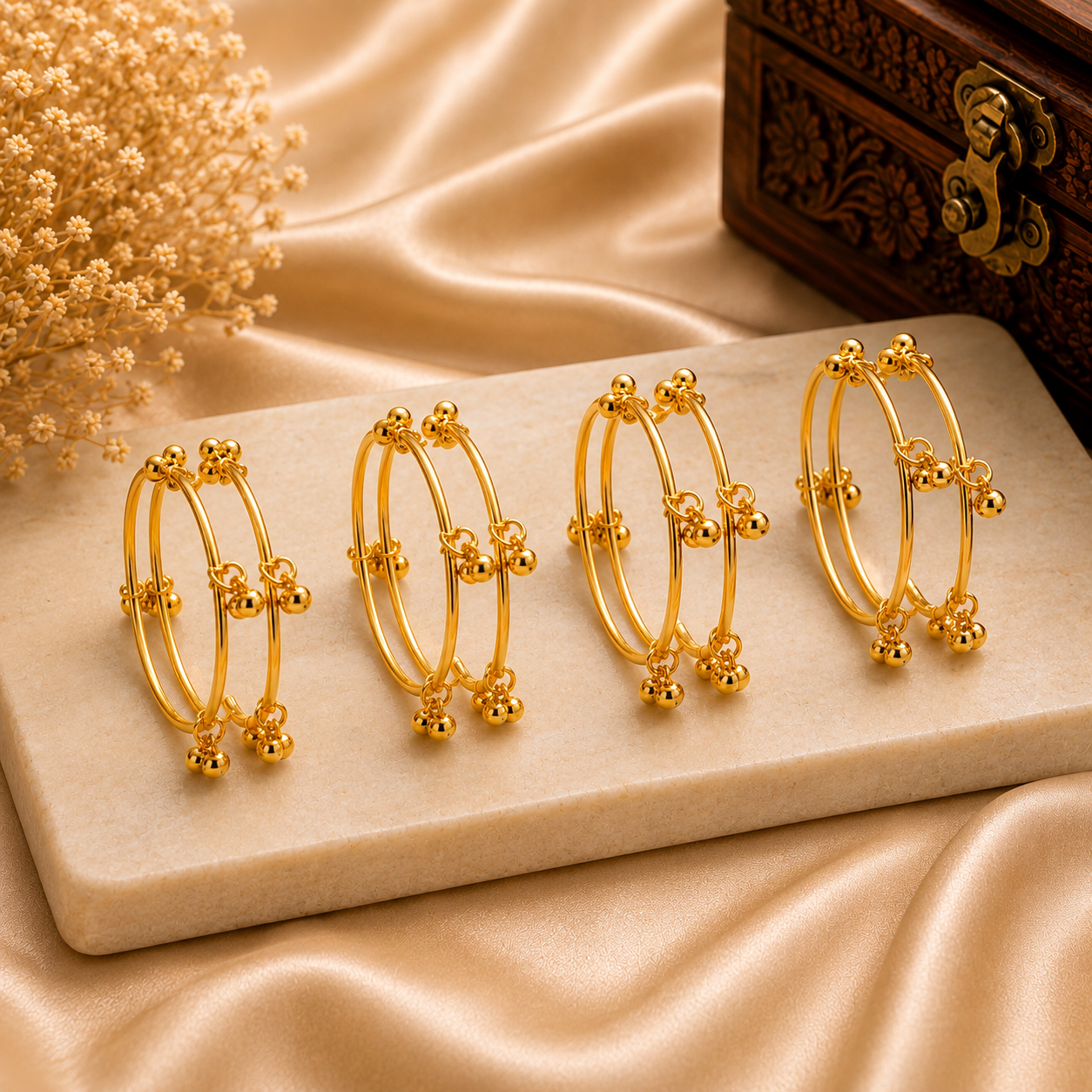 gold plated traditional kada bangles(set of 8) gold plated traditional kada bangles(set of 8)