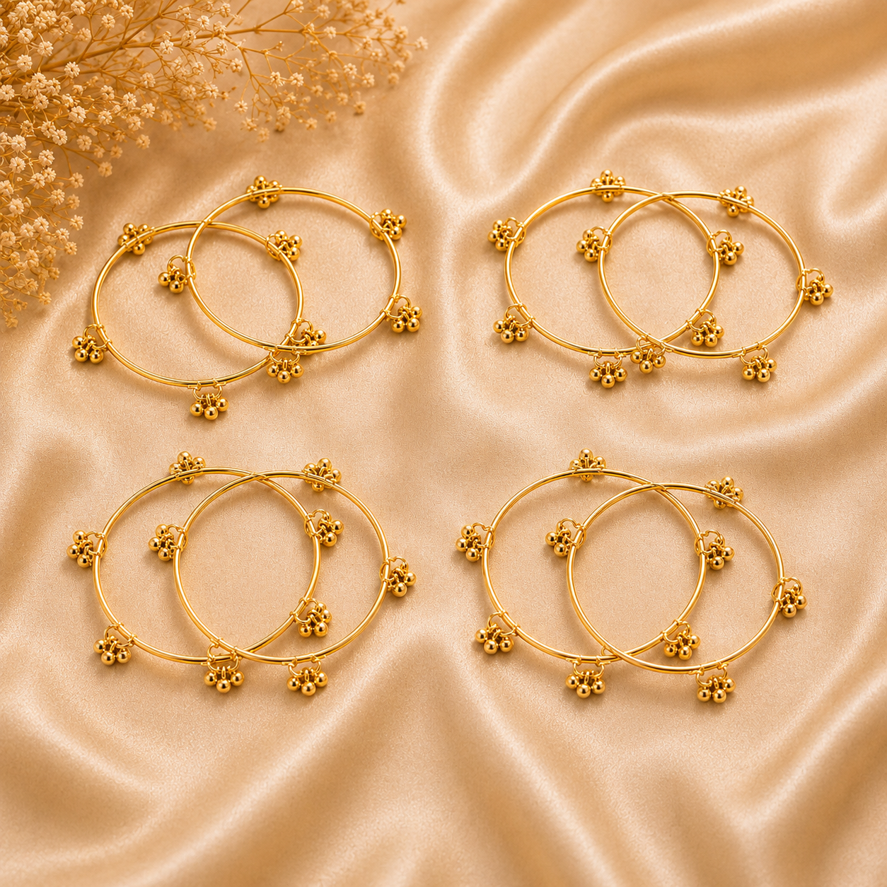 gold plated traditional kada bangles(set of 8) gold plated traditional kada bangles(set of 8)